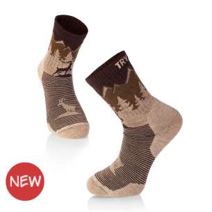 Wandelsokken met alpensteenbok beige
